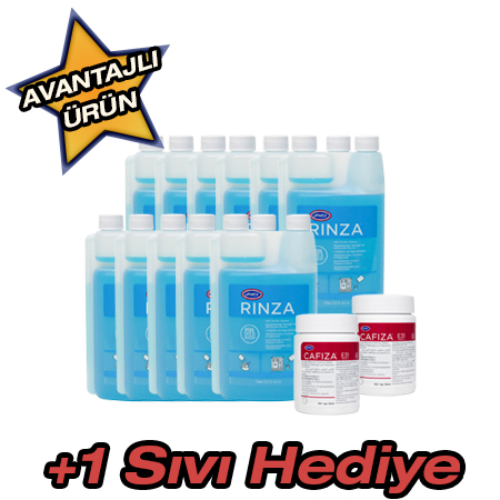 10 Adet Rinza + 2 Kutu Cafiza Temizlik Paketi
